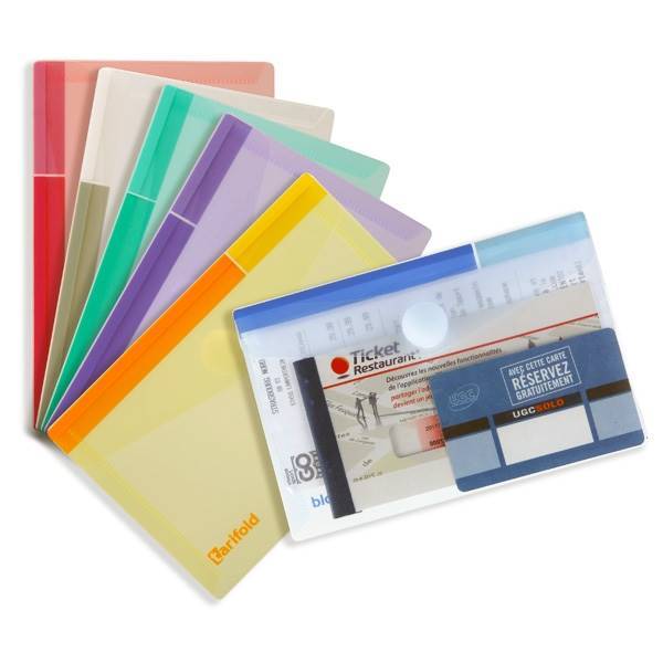 A6 folder with velcro closure, 6 folders in assorted colors