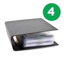 2-Ring Binder for DVD, CD, & Blu-ray Storage, Black - 4/PK