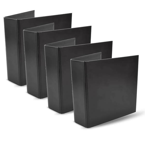 2-Ring Binder for DVD, CD, & Blu-ray Storage, Black - 4/PK