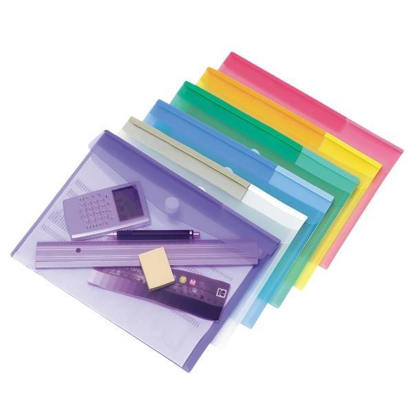 A4 folder with velcro closure, 6 trendy colors