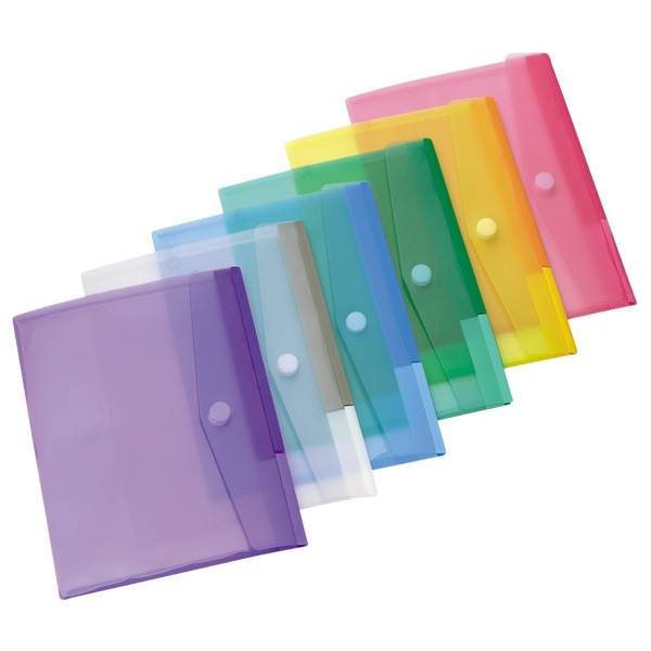 A4 folder with velcro closure, 6 trendy colors