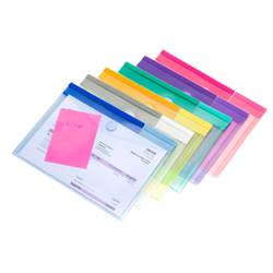 A5 size document holder with Velcro closure, 6 envelopes in assorted colors