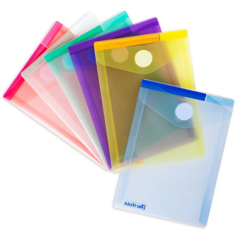 A6 folder, portrait, velcro closure, 6 trendy colors