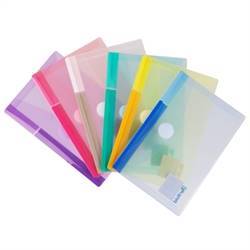 A6 folder with velcro closure, landscape, 6 folders in assorted colors