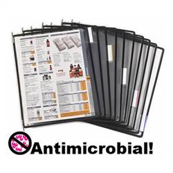 Antimicrobial Pivoting Pockets for Wall, Desk or Rotary Systems, Black, 10/Pack