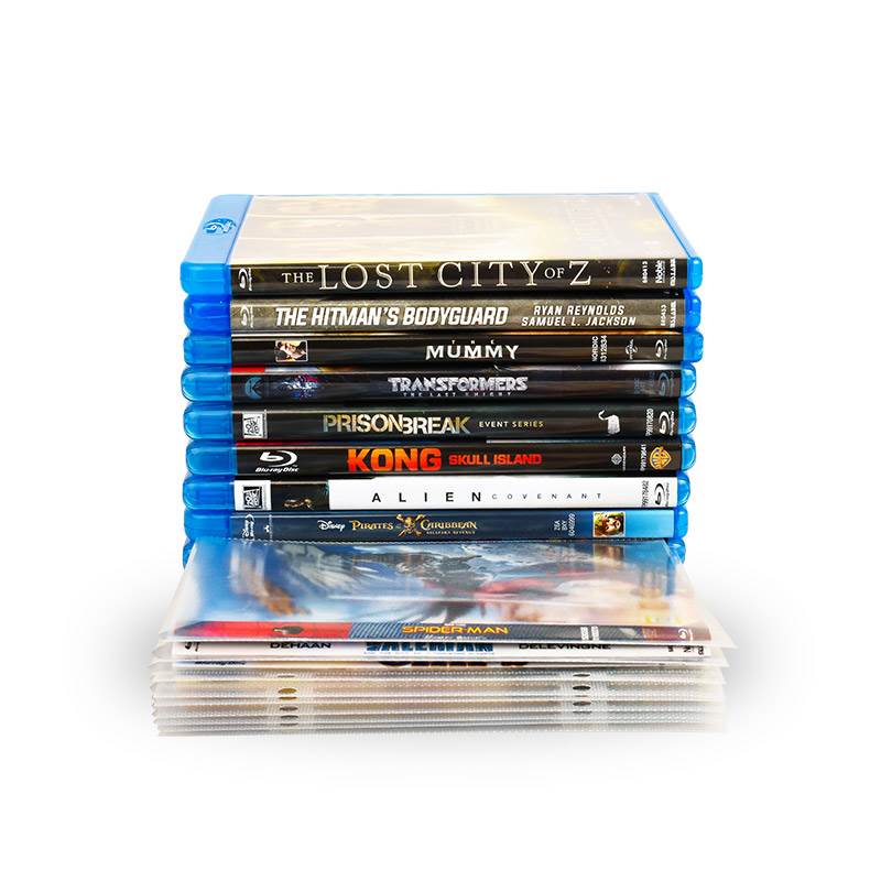 50 Blu-Ray Sleeves for Blu-Ray Storage, space for Cover