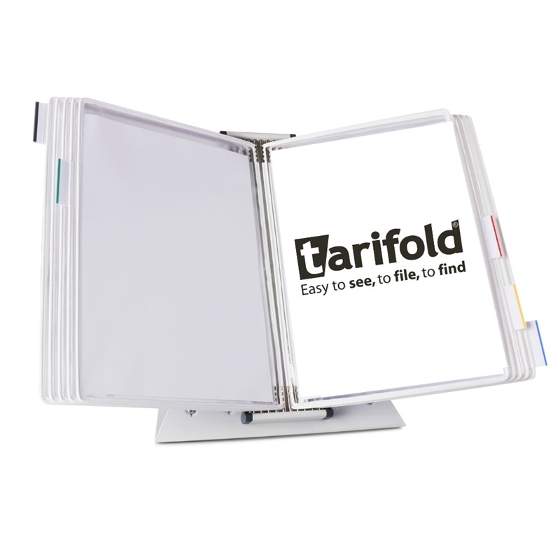 Tarifold Desktop Organizer - 10 White Pockets