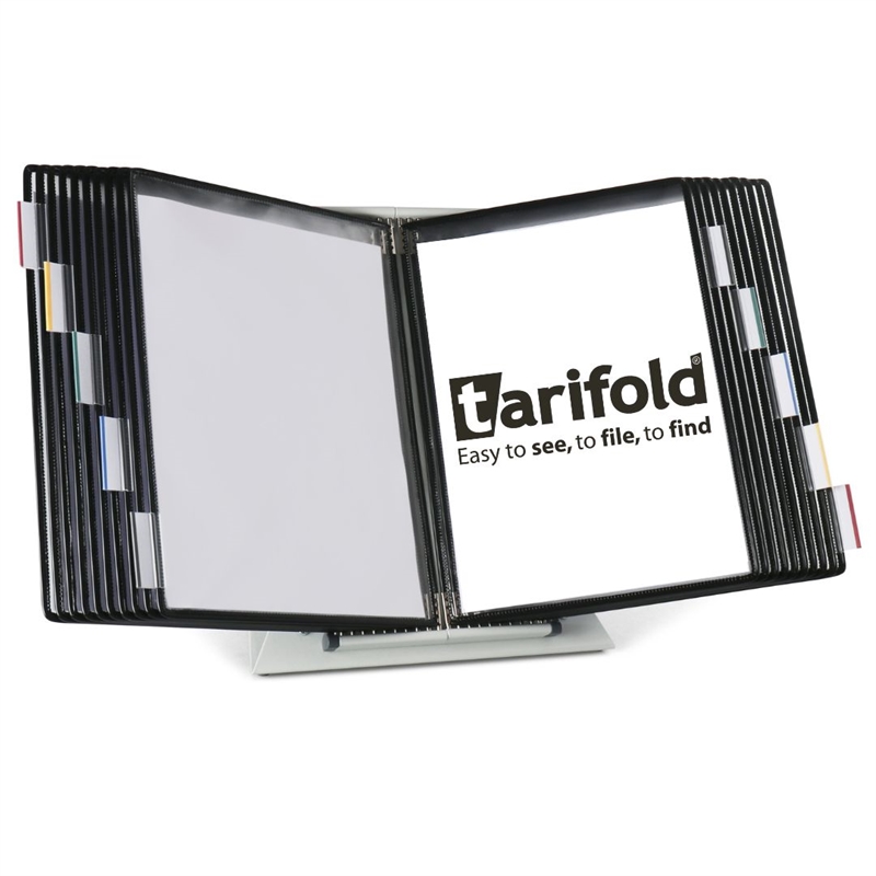 Tarifold Desktop Organizer - 20 Black Pockets