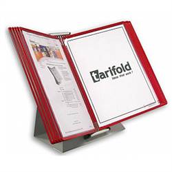 Tarifold Desktop Organizer - 10 Red Pockets
