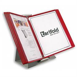 Tarifold Desktop Organizer - 10 Red Pockets