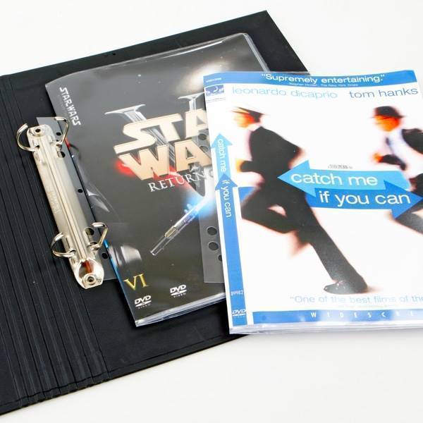 Double DVD storage sleeve for 2 DVDs space for cover