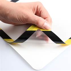 Self-Adhesive Magneto Safety Display Pocket, Yellow/Black - 2/PK