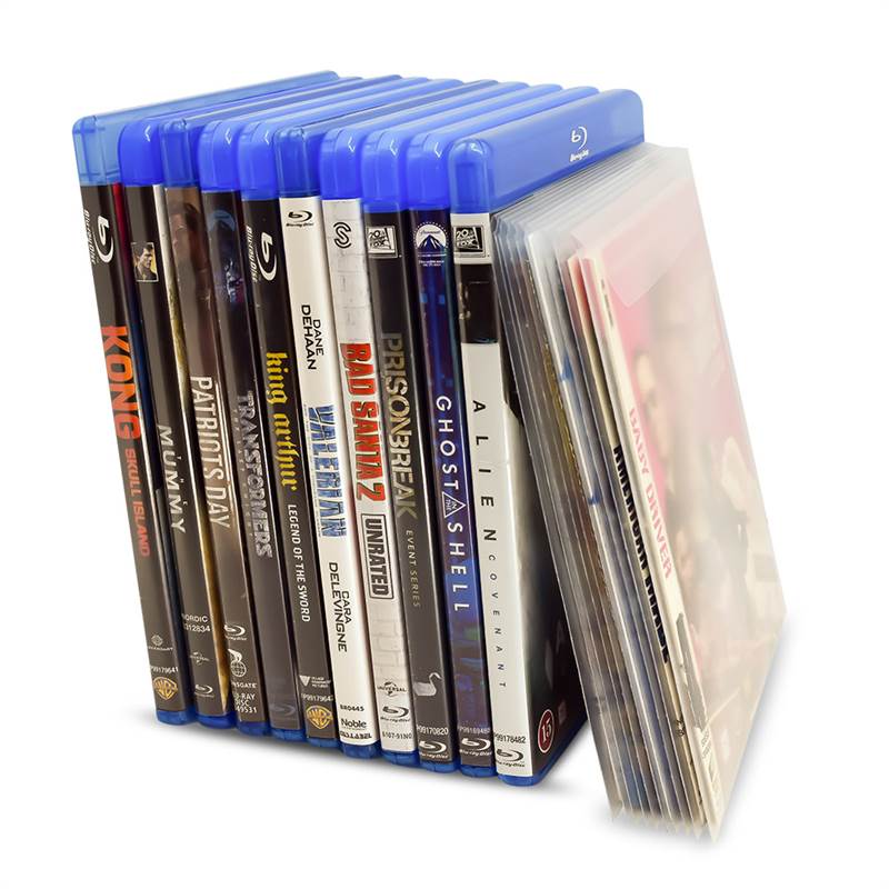 50 Blu-Ray Sleeves for Blu-Ray Storage, space for Cover
