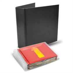 CD Storage Bundle Pack - 100 CD Protective Sleeves and 4 CD 2-Ring Black Binders 