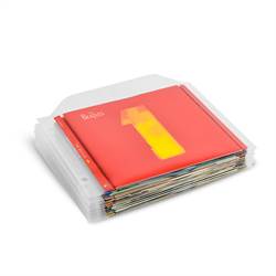 CD Protective Sleeves for CD Storage with Binder Holes, Closing Flap and Space for Cover - 100 pcs.