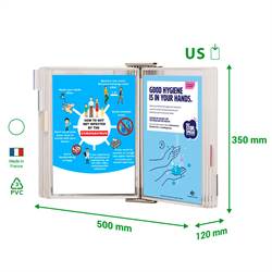 Stainless Steel Antimicrobial Wall Organizer, 10 White Pockets