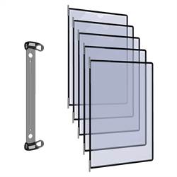 Tarifold Wall Mount Reference System  - 5 Black Pockets